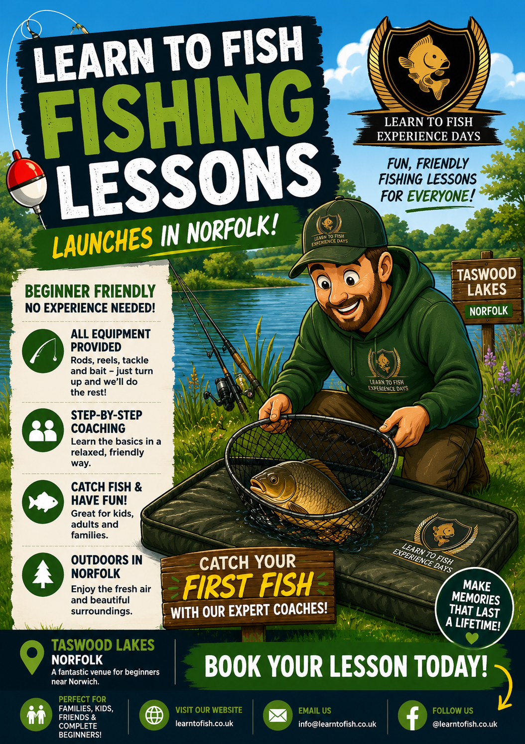 Learn to Fish Launches Beginners Fishing Lessons in Norfolk poster